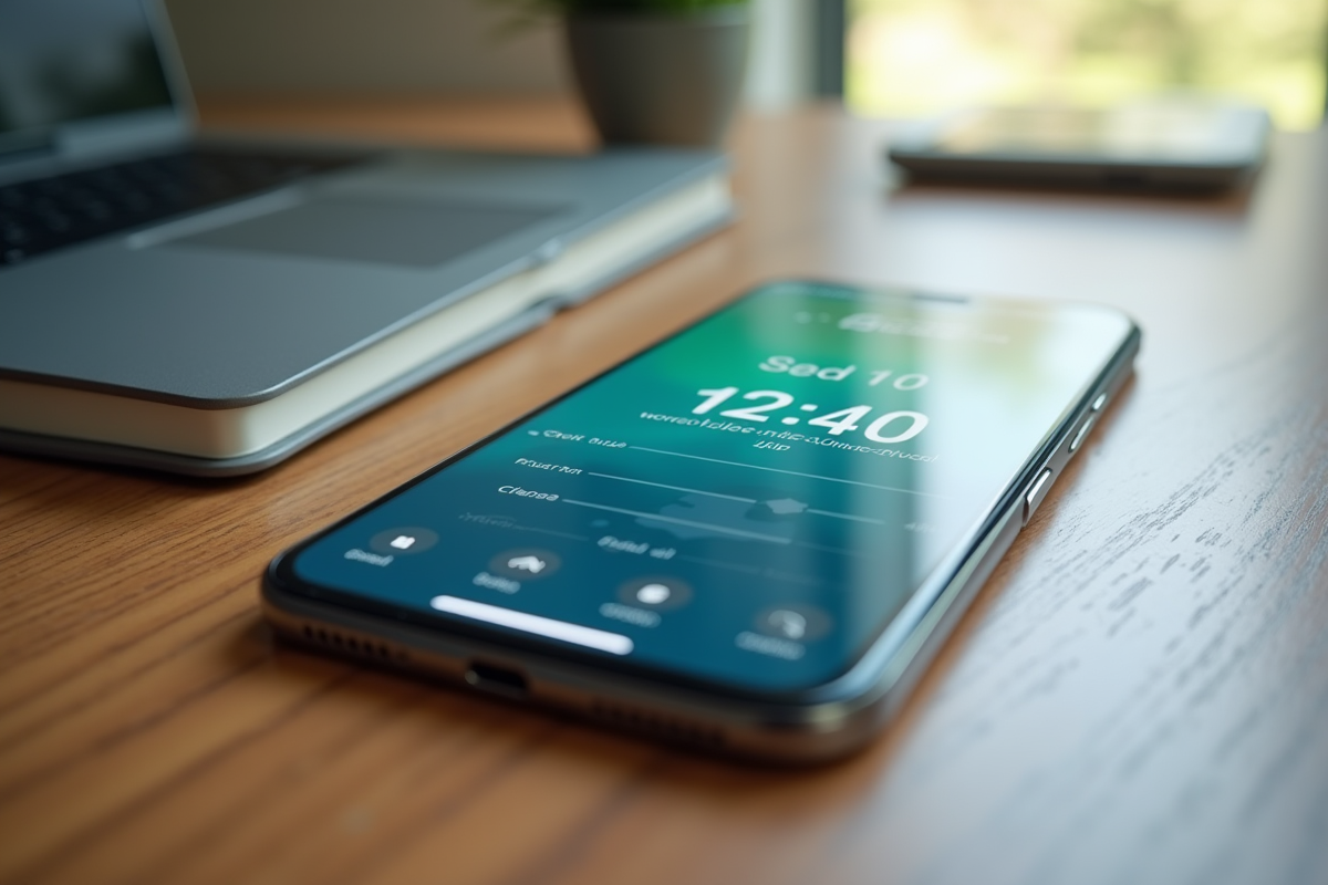 Ecran de smartphone avec application de conversion kilomètres