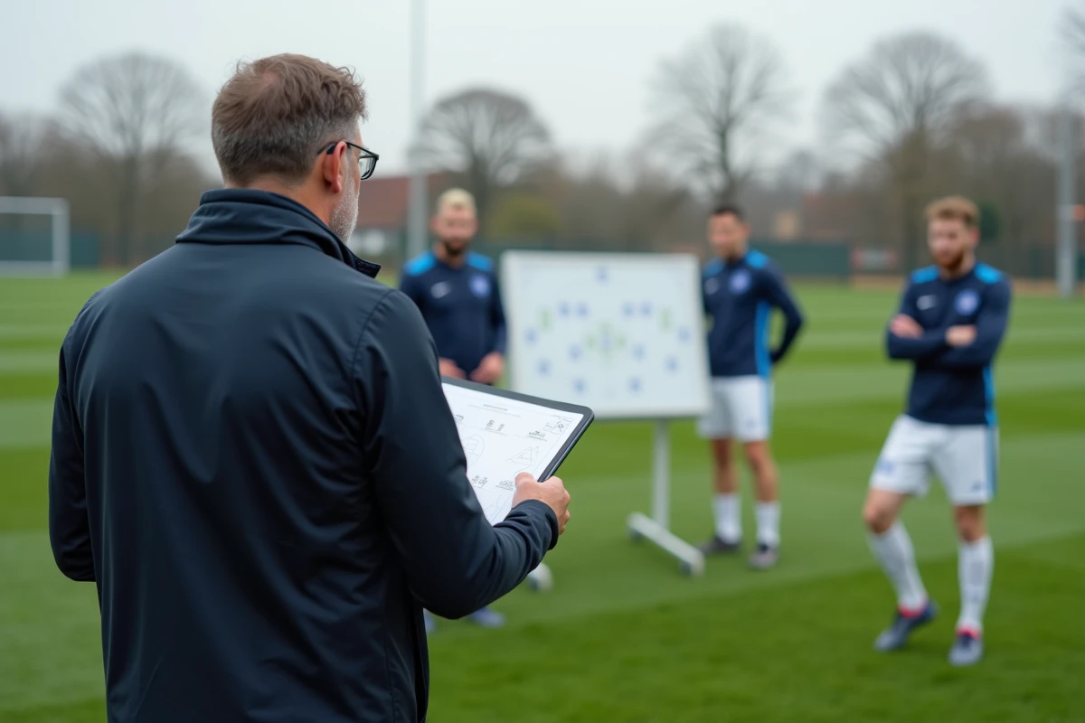 Séance tactique de l'entraîneur de l'Inter Milan avec les joueurs lors d'un entraînement 2026