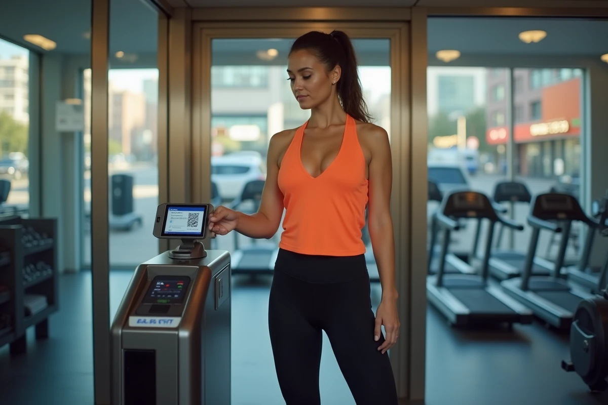 Femme scannant son QR code d