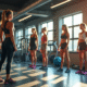 Salle de sport moderne pour femmes avec équipements colorés